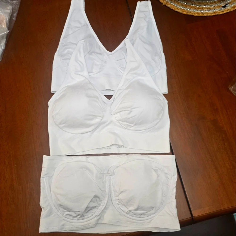 Seamless White Wireless Comfort Bras - Pack of 3
